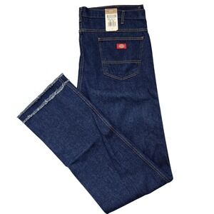 Dickies Jeans Mens 44 UL Blue Regular Fit Denim Straight Leg‎ Raw Hem New